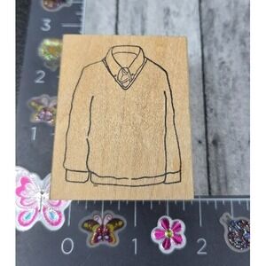 Lockhart Men's Shirt Sweater Dad Rubber Stamp Wood #N3